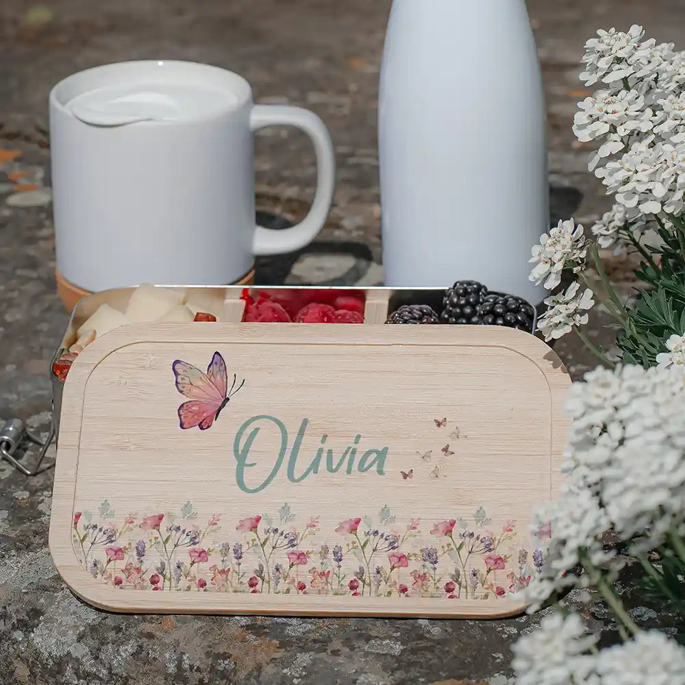 Brotdose Kinder personalisiert - Blumenpark