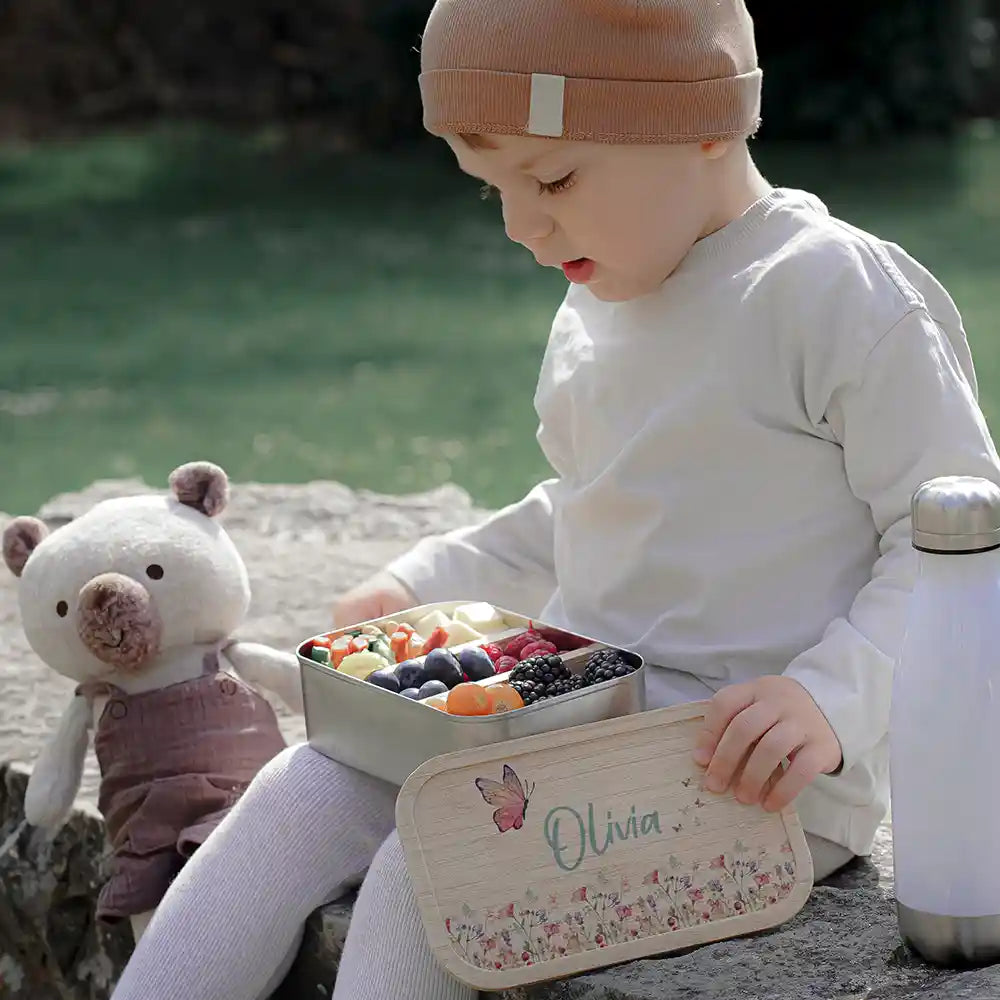 Brotdose Kinder personalisiert - Blumenpark