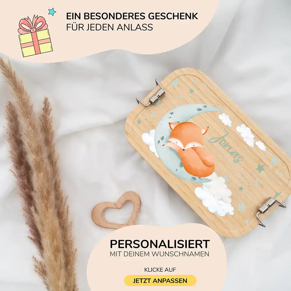 brotdose mit baby fuchs motiv und individuellem namen