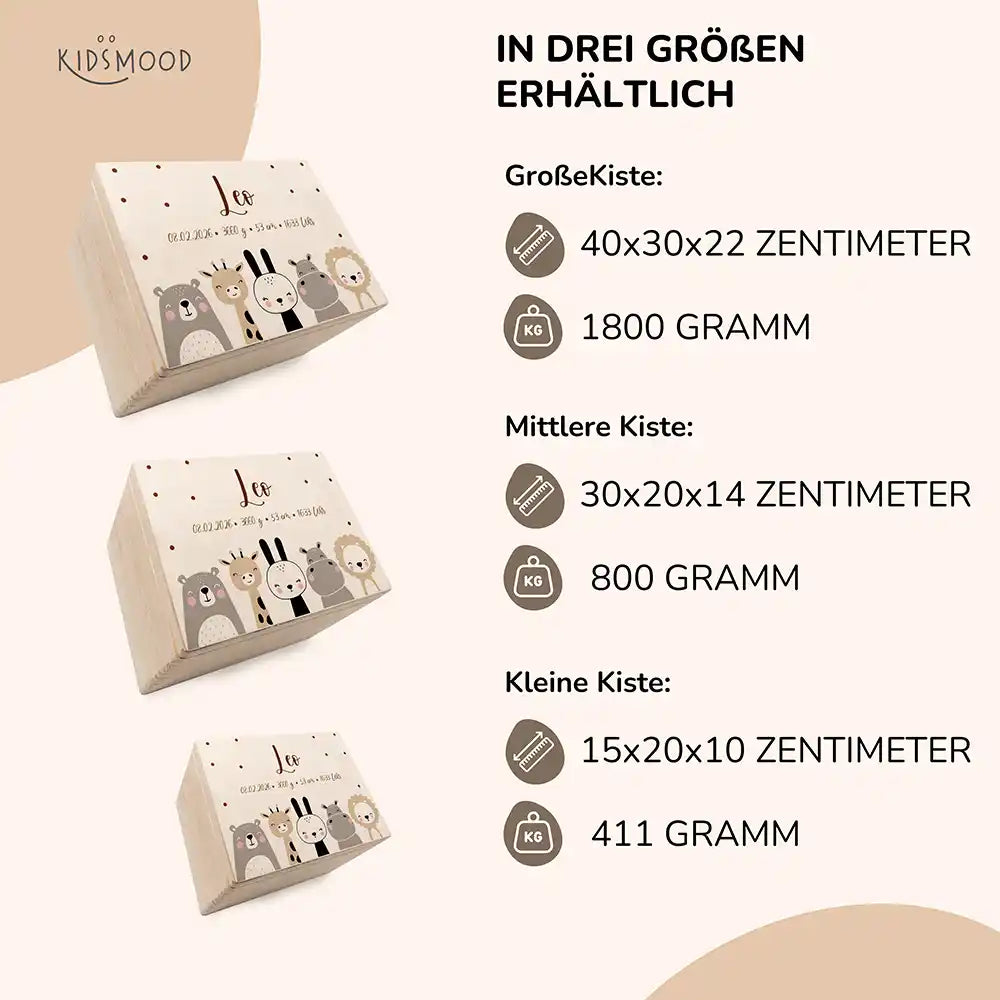 Erinnerungsbox Baby - Zauberhafte Tierfamilie