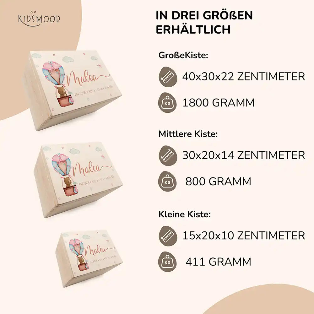 Erinnerungsbox Baby - Ballon Boho Bär