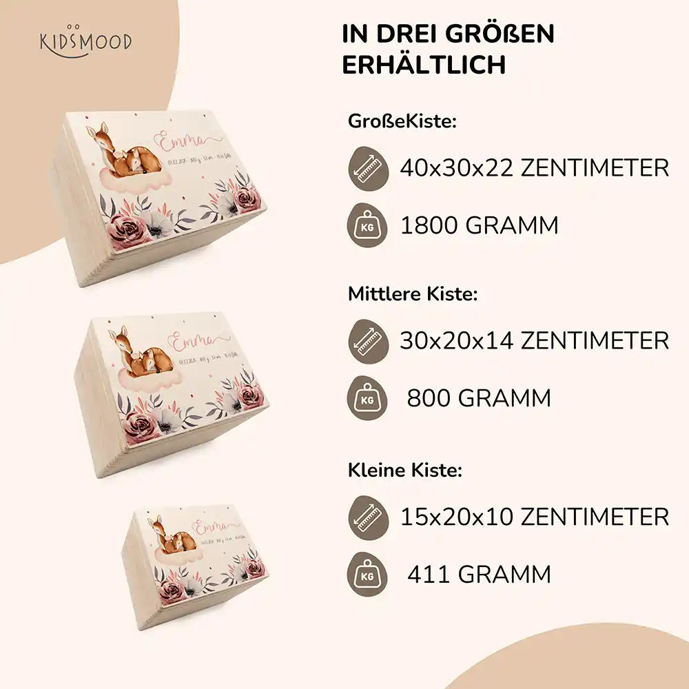 Erinnerungsbox Baby - Reh Familie