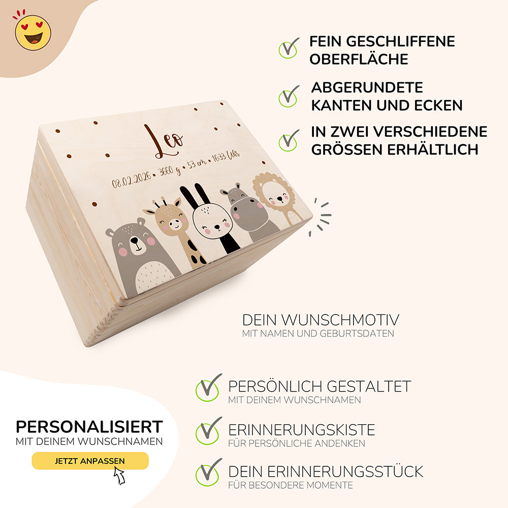 Erinnerungsbox Baby - Zauberhafte Tierfamilie