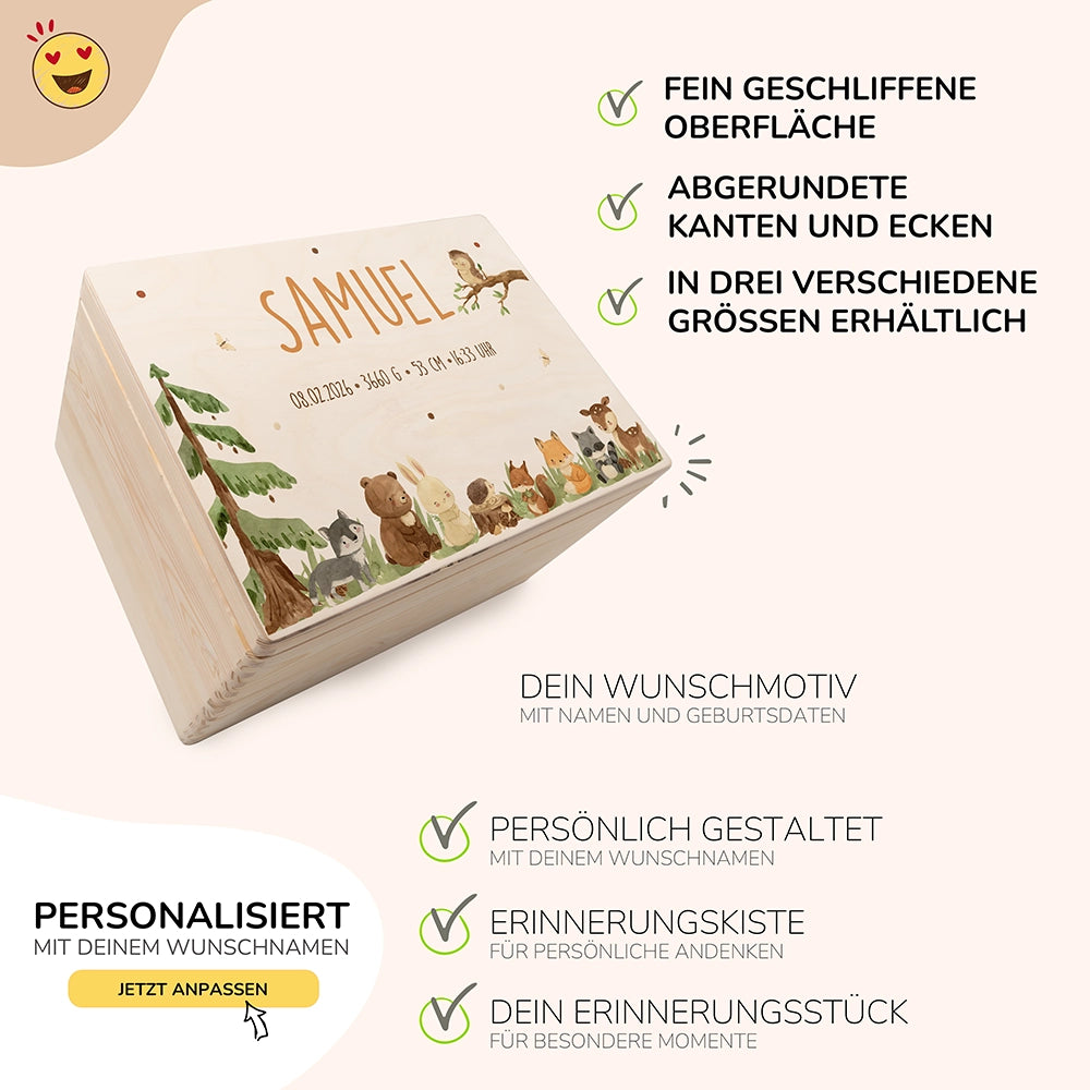 Erinnerungsbox Waldtiere Detail