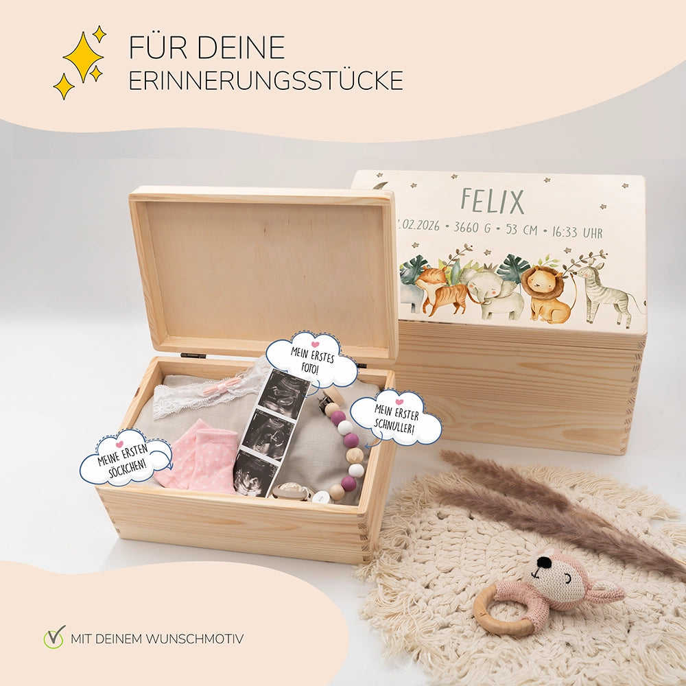 Erinnerungsbox Baby - Jungle Tiere
