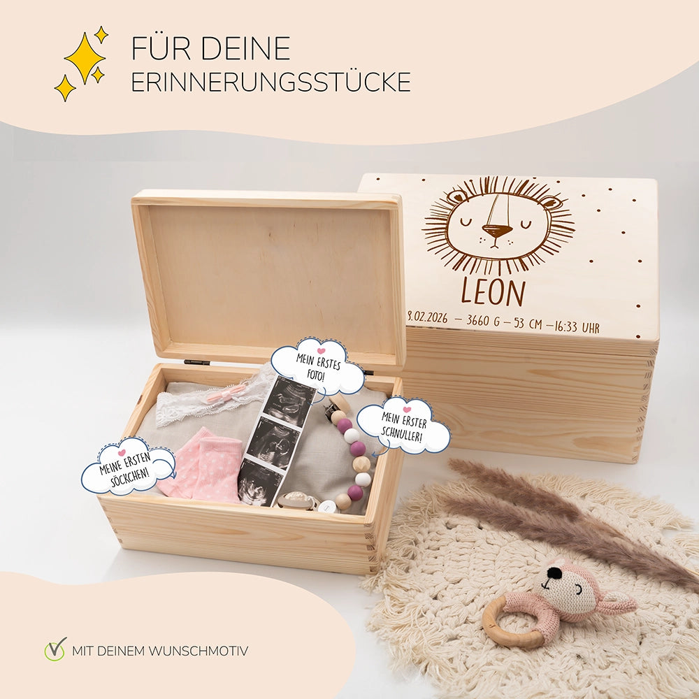 Erinnerungsbox Baby - Löwengesicht