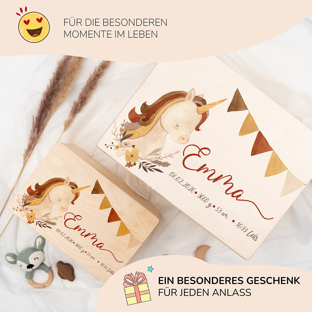 Erinnerungsbox Baby - Boho Einhorn