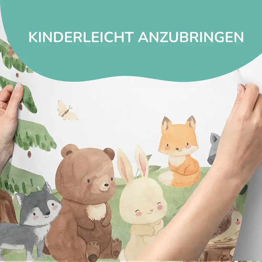 wandaufkleber waldtiere tiere für kinderzimmer deko