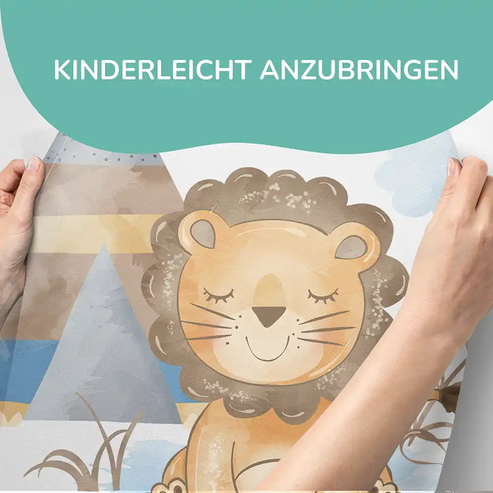 wandaufkleber babylöwe für kinderzimmer deko