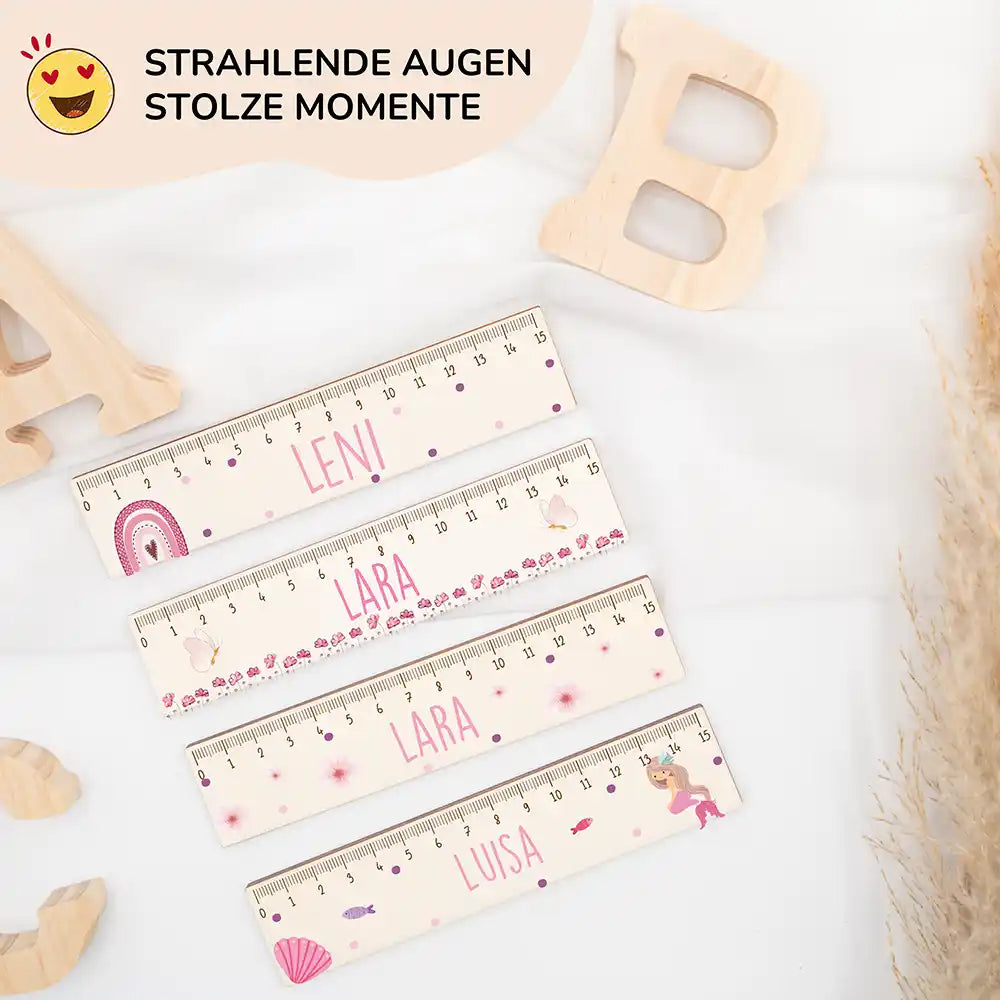 Lineal personalisiert - Schmetterling Blumen