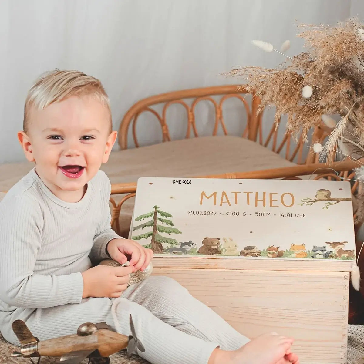 Personalisiert Baby-Erinnerungsbox Aus Holz – Mit Individuellem Druck, 2 Größen (S/M), Geschenk Zur Geburt