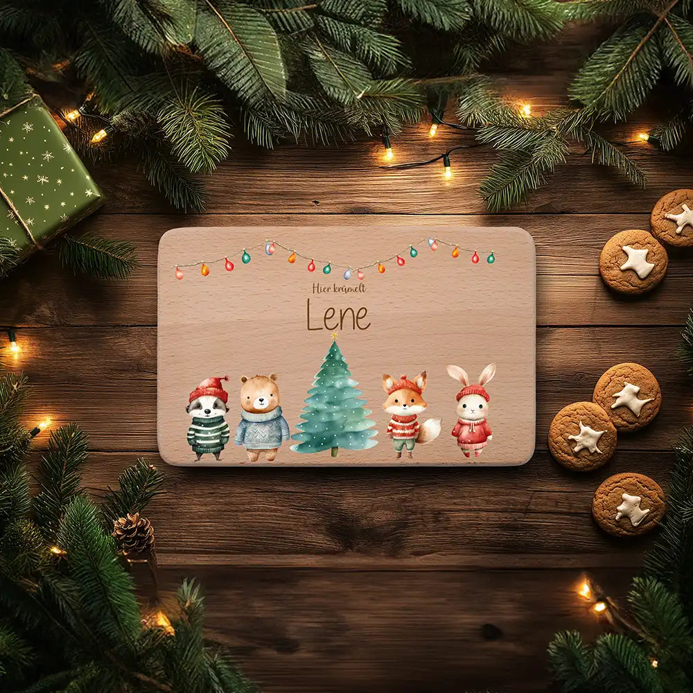 Weihnachtsbrettchen mit Tieren