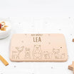 personalized animal family breakfast board with custom name