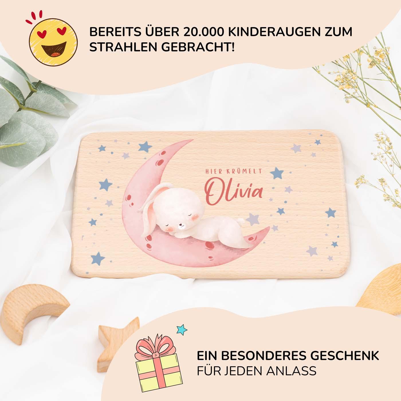 Personalisiertes Frühstücksbrettchen Baby Hase