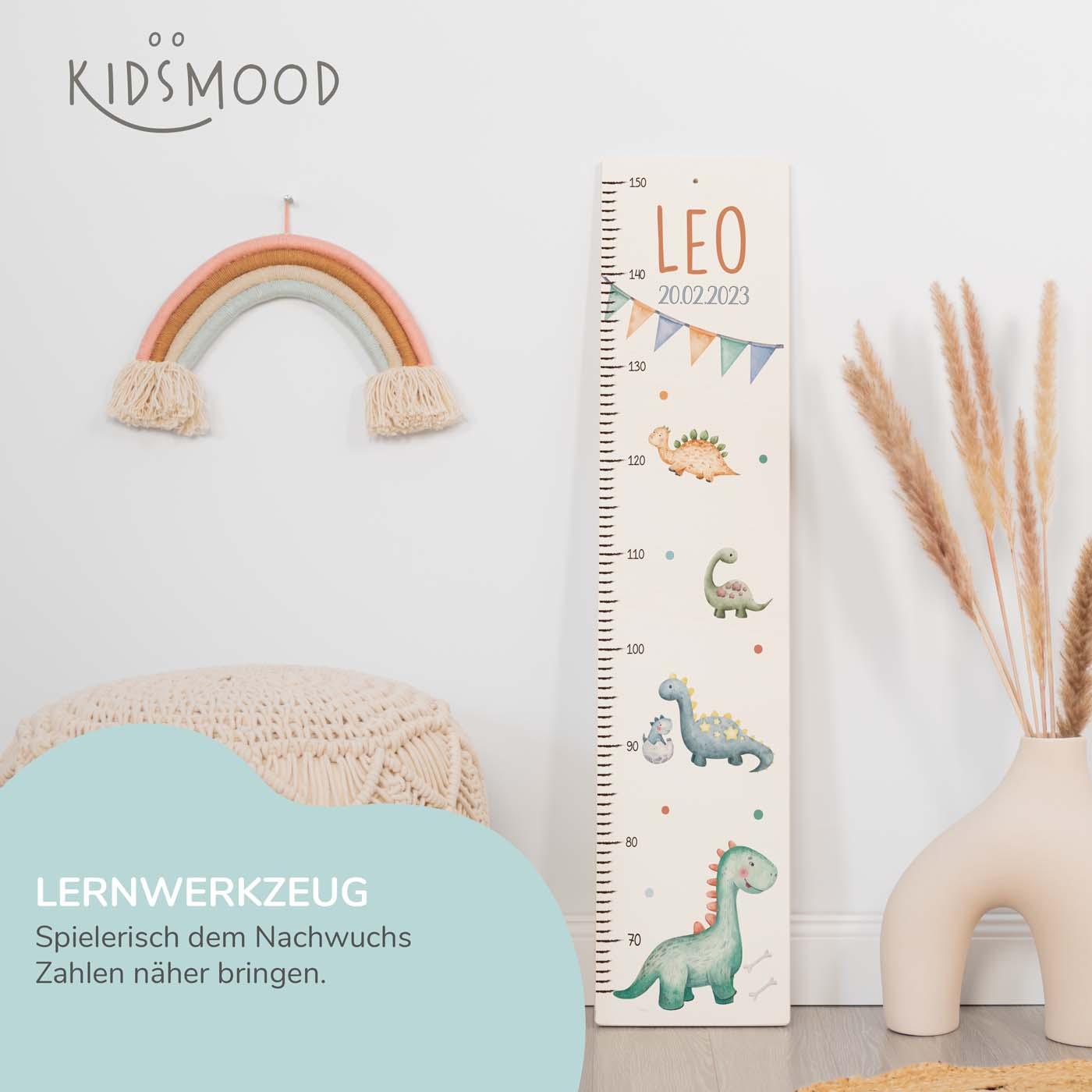 messlatte mit dino motiv für kinder