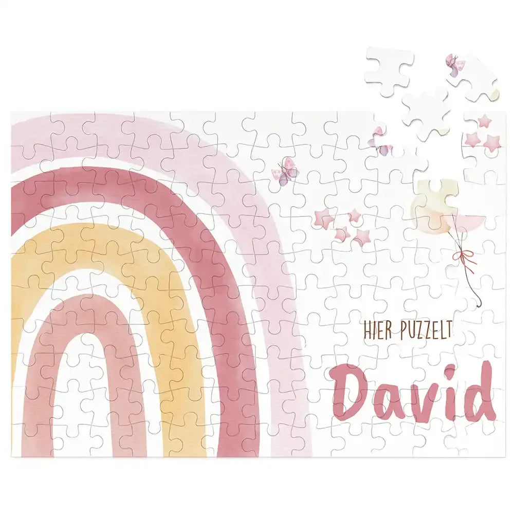 Kinderpuzzle personalisiert mit Namen - Regenbogen