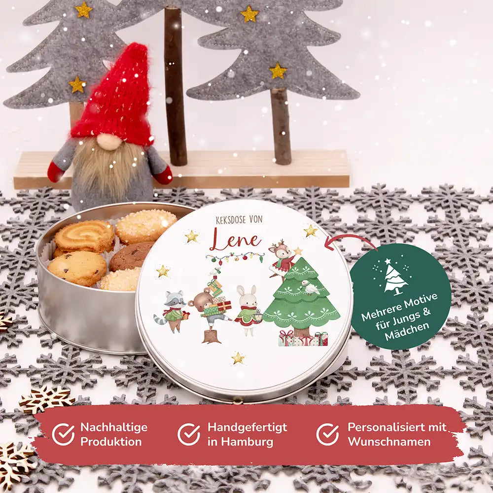 Keksdose aus Metal personalisiert - Weihnachtsbaum
