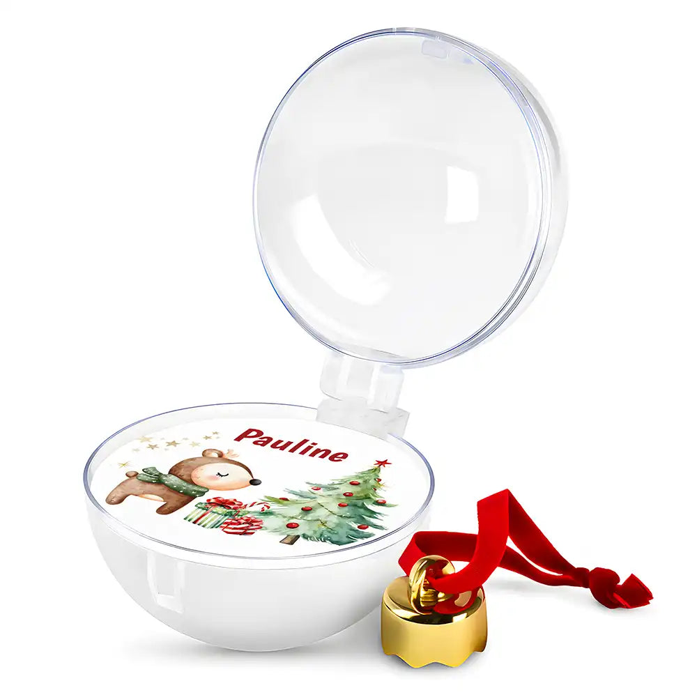 Weihnachtskugel personalisiert mit Namen - Niedliches Reh