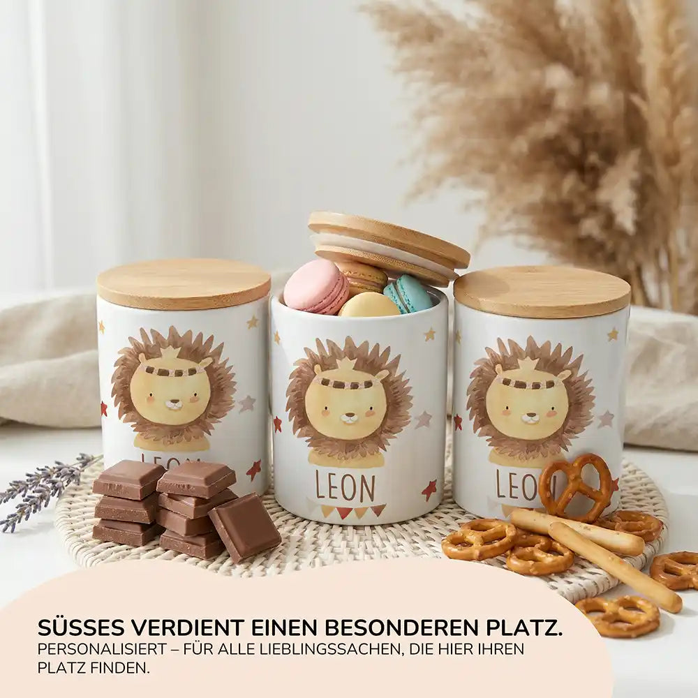 Personalisierte Keksdose Löwe Boho - Ansicht 15