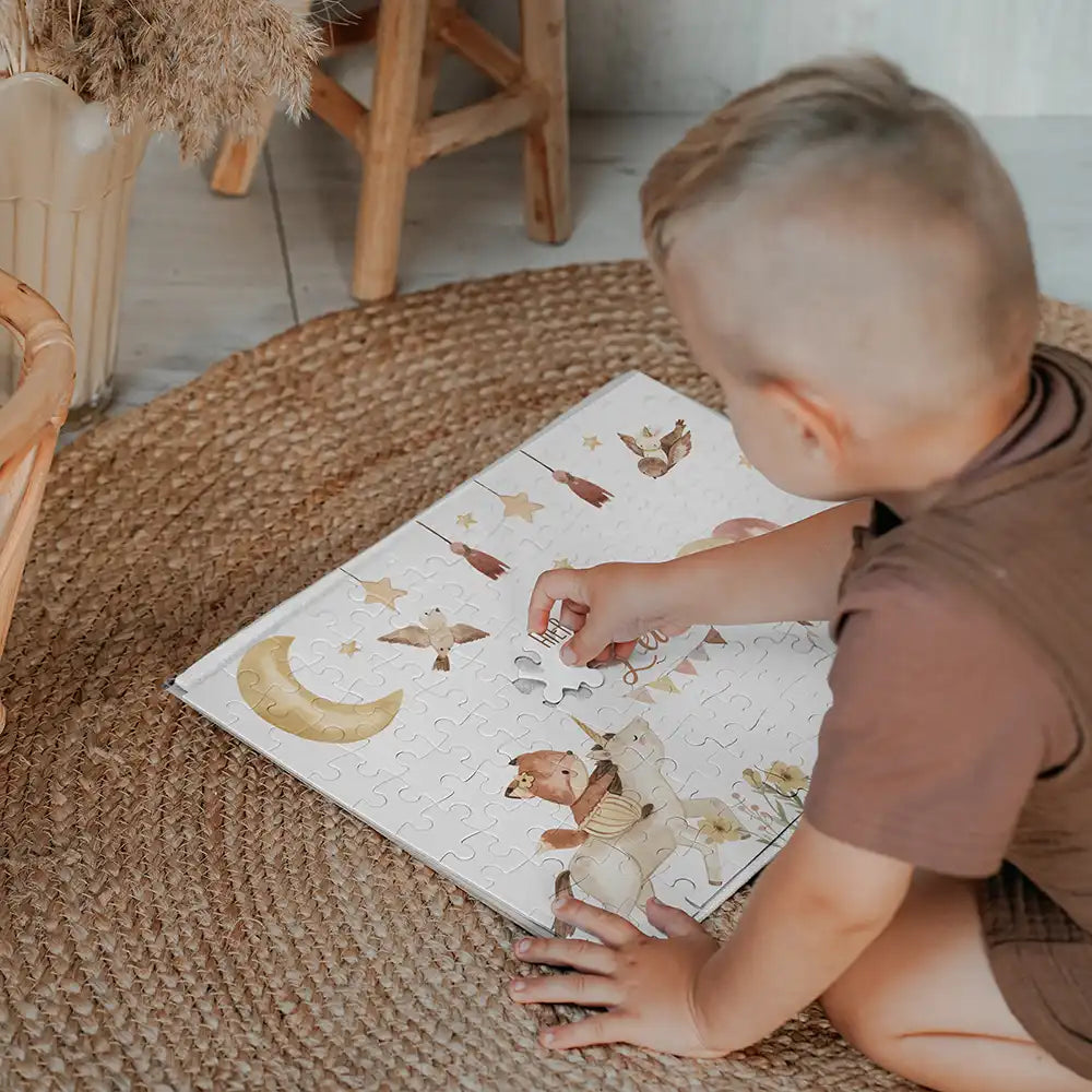 Kinderpuzzle personalisiert mit Namen - Zauberhafte Tiere