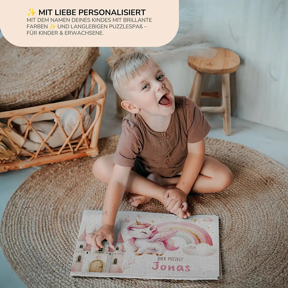 Kinderpuzzle personalisiert mit Namen - Einhornzauber