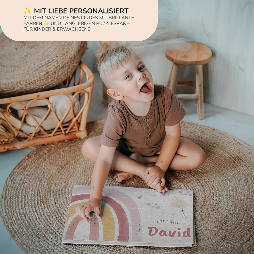 Kinderpuzzle personalisiert mit Namen - Regenbogen