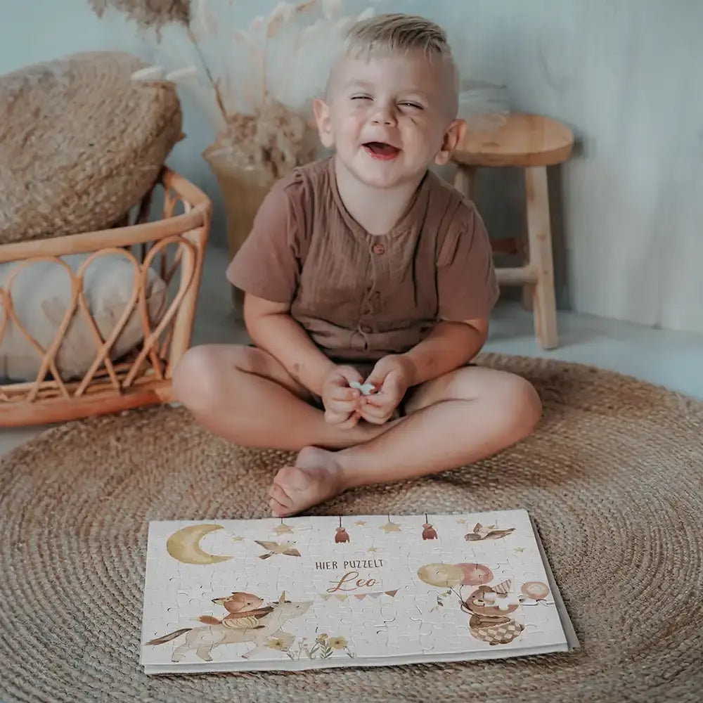Kinderpuzzle personalisiert mit Namen - Zauberhafte Tiere