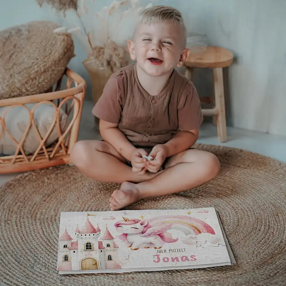 Kinderpuzzle personalisiert mit Namen - Einhornzauber