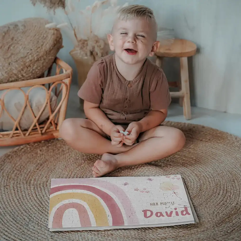 Kinderpuzzle personalisiert mit Namen - Regenbogen