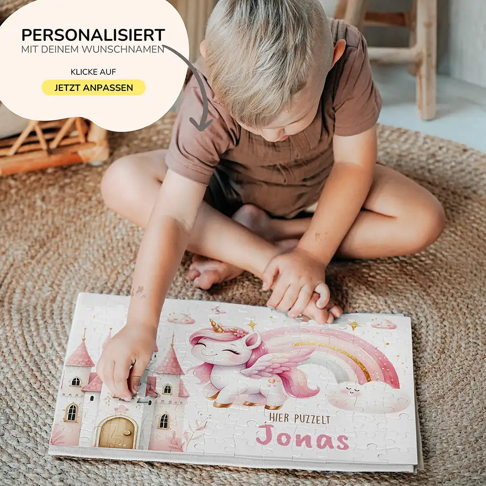 Kinderpuzzle personalisiert mit Namen - Einhornzauber