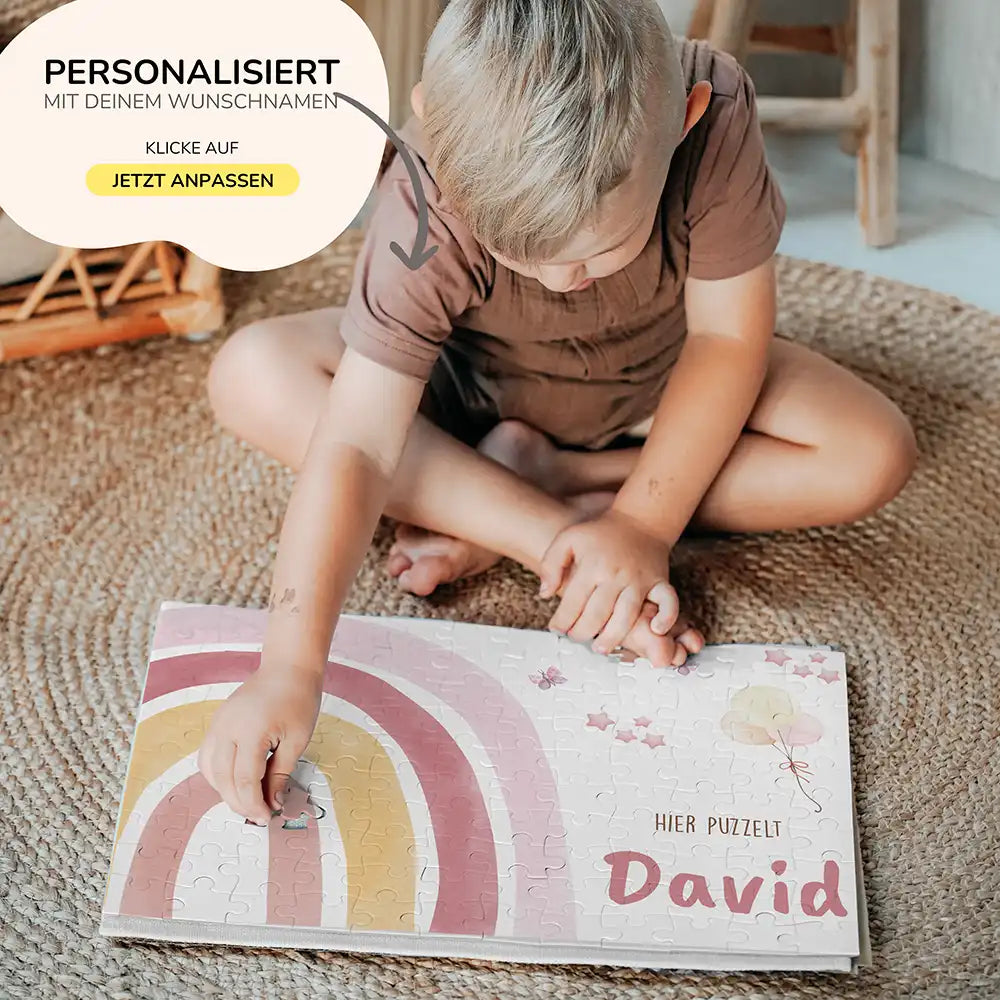 Kinderpuzzle personalisiert mit Namen - Regenbogen