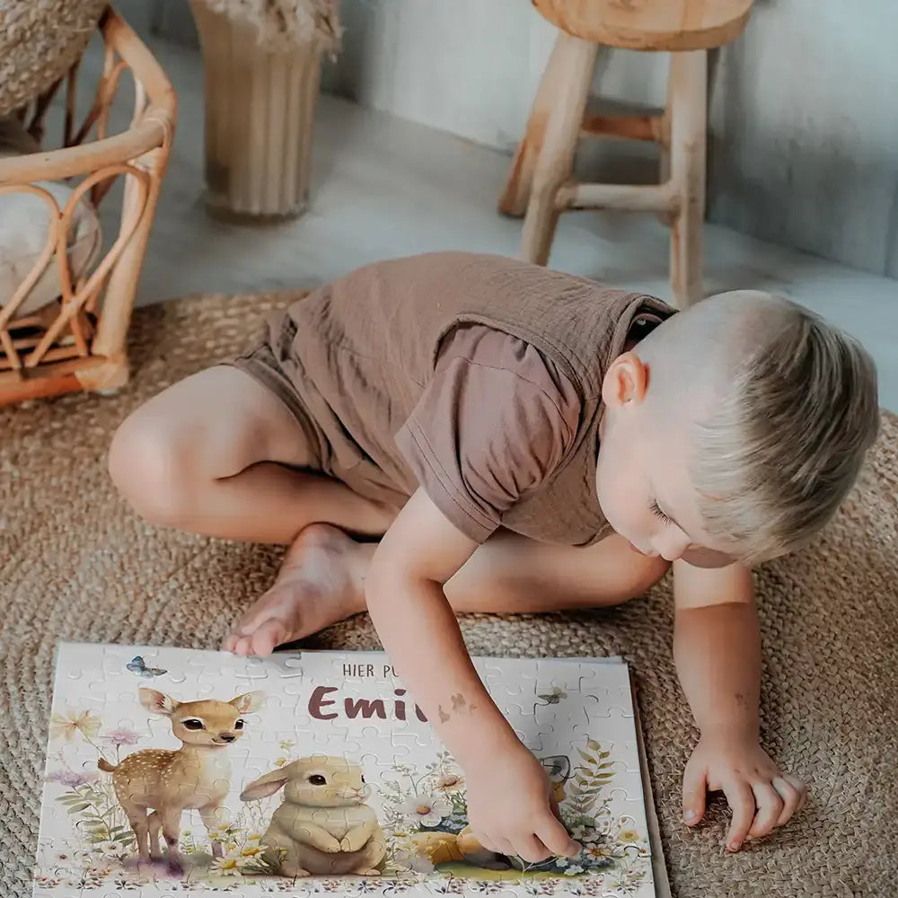 Kinderpuzzle personalisiert mit Namen - Waldtiere
