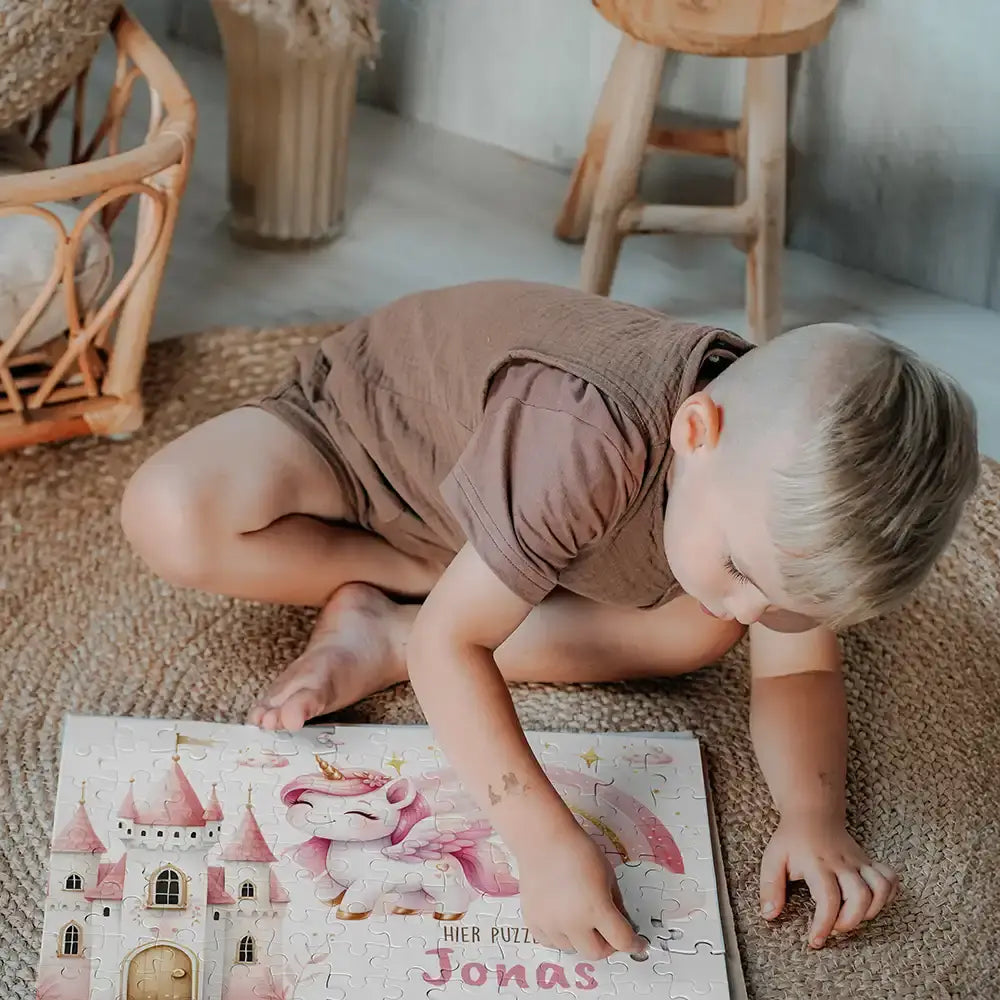 Kinderpuzzle personalisiert mit Namen - Einhornzauber