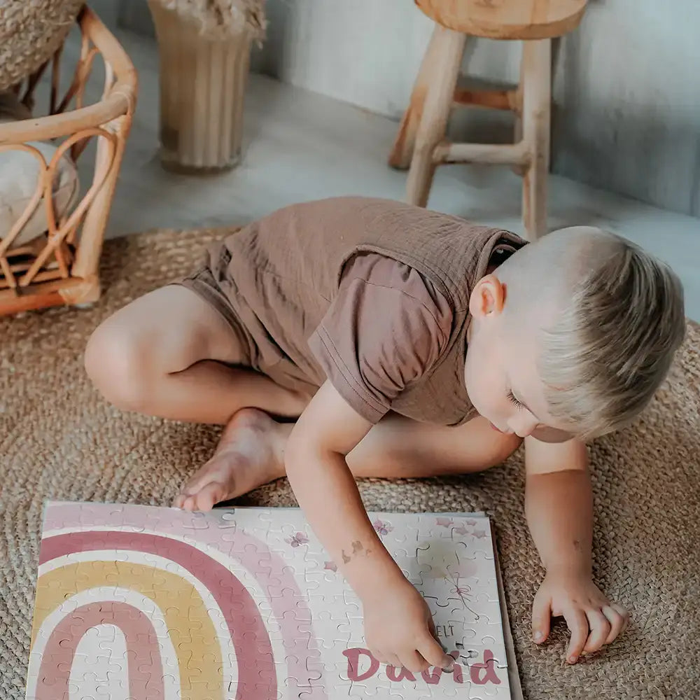 Kinderpuzzle personalisiert mit Namen - Regenbogen