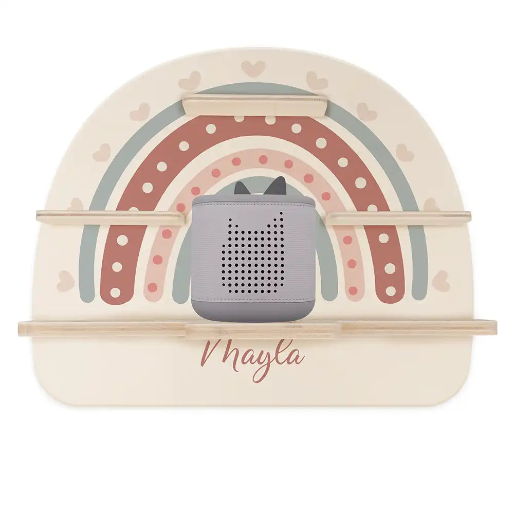Tonie Regal aus Holz, Toniebox Regal personalisiert Regenbogen 5