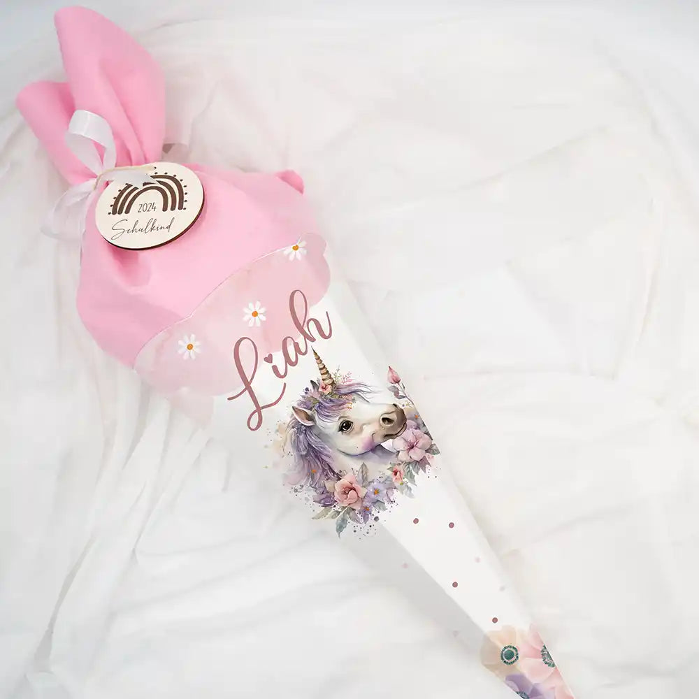 personalized school cone with unicorn design