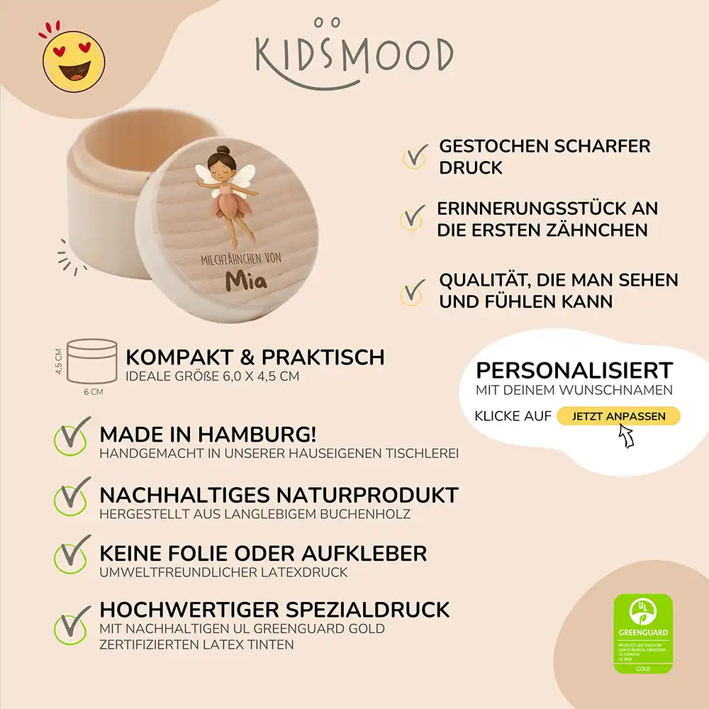 Zahnfee Set für Kinder: Zahnfee mit Milchzahndose