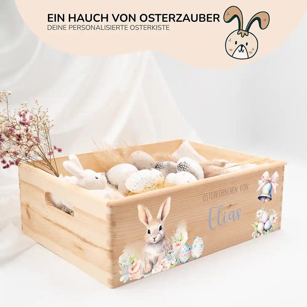 Osterkiste Holz personalisiert - Glockenklang der Osterzeit