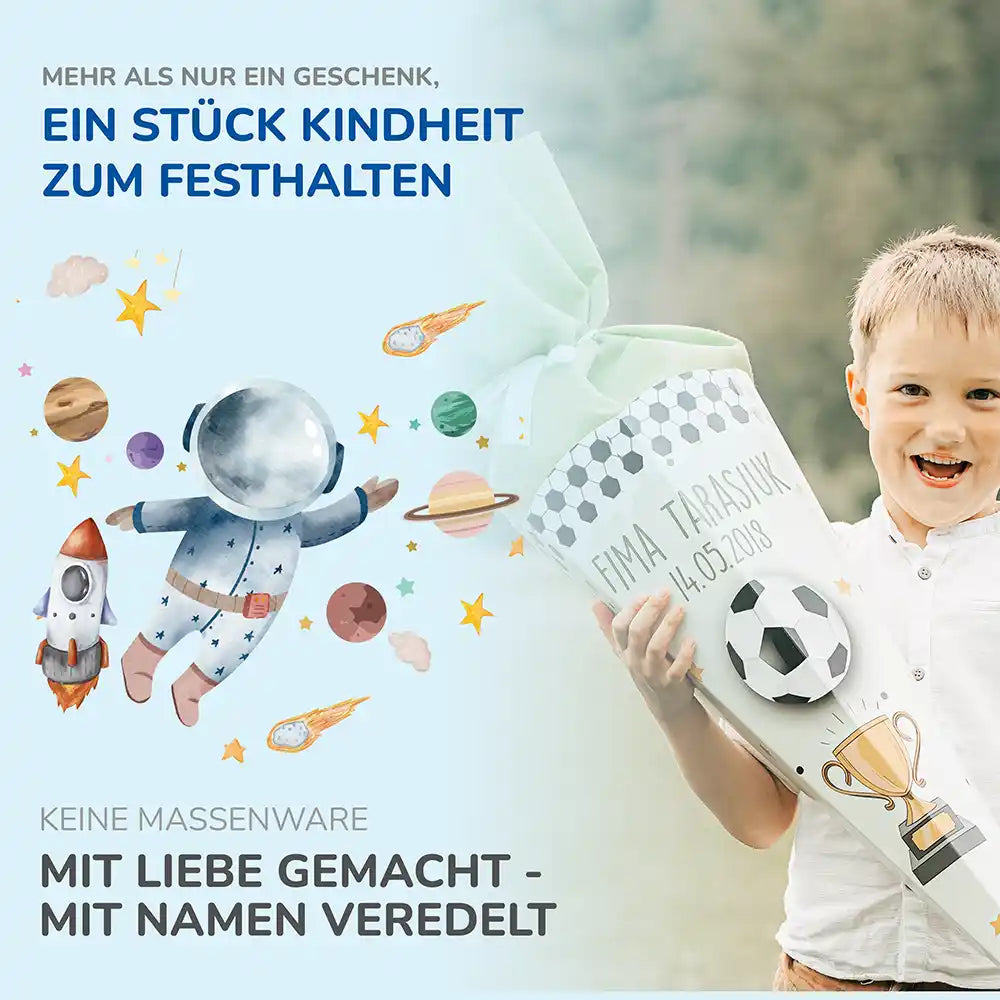 Personalisierte Schultüte mit Namen -  Bagger