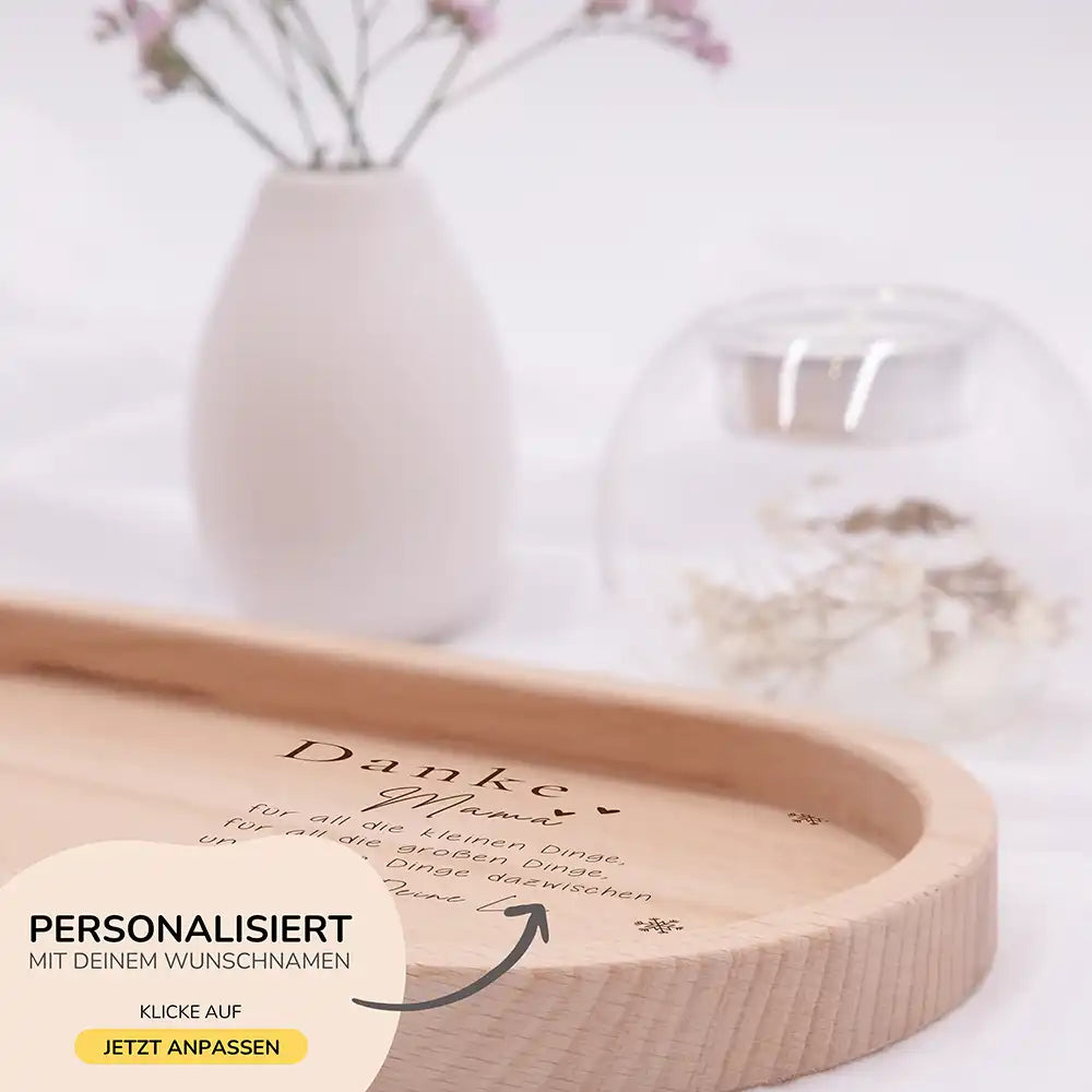 Holz-Serviertablett Mama-Weihnachtsgeschenk - Danke Mama