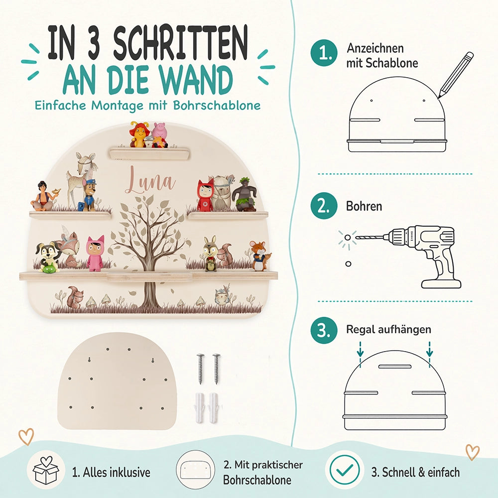 Tonie Regal aus Holz, Toniebox Regal Woodland