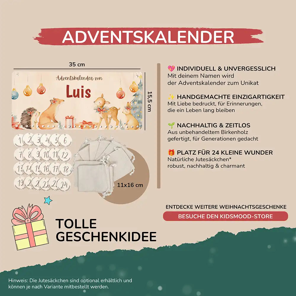 Personalisierter Adventskalender Weihnachtsfamilie