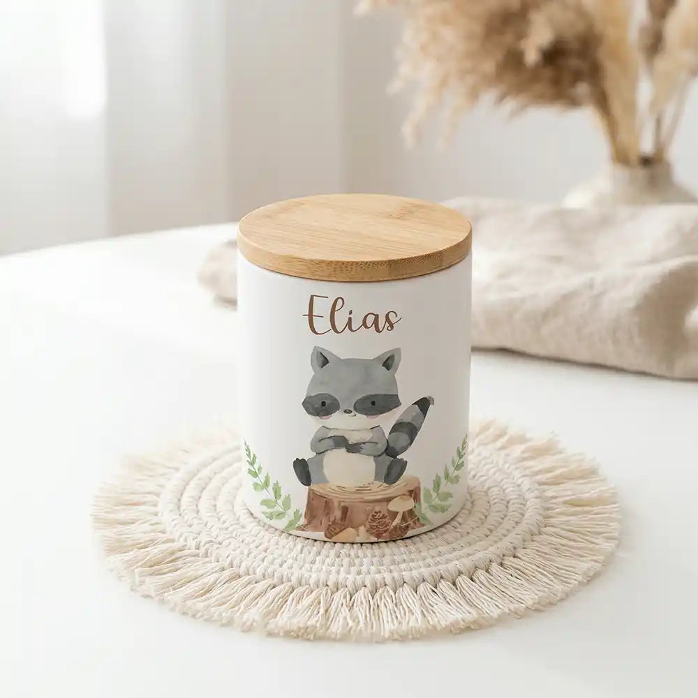 Personalisierte Keksdose Waschbär Wald - Produktgruppe & Variationen