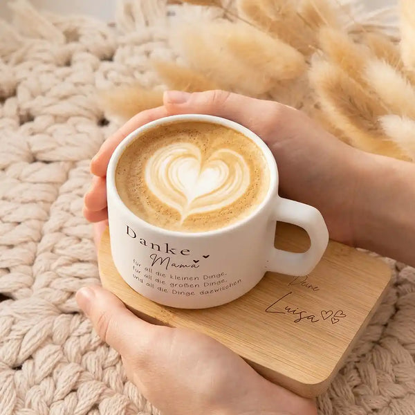 Muttertagsgeschenk Tasse Danke Mama – kleine und große Dinge – mit Na