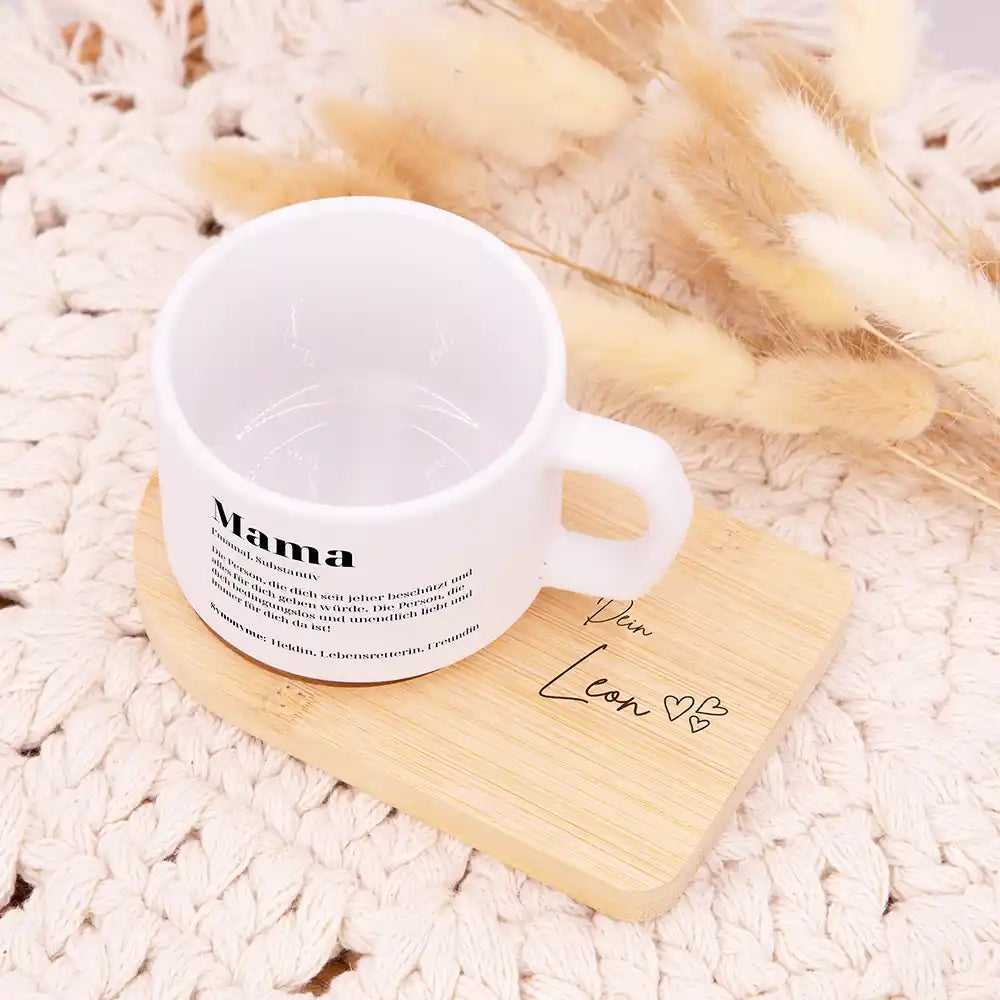 Personalisierte Tasse mit Namen Muttertag Mama Definition – alle Ansichten