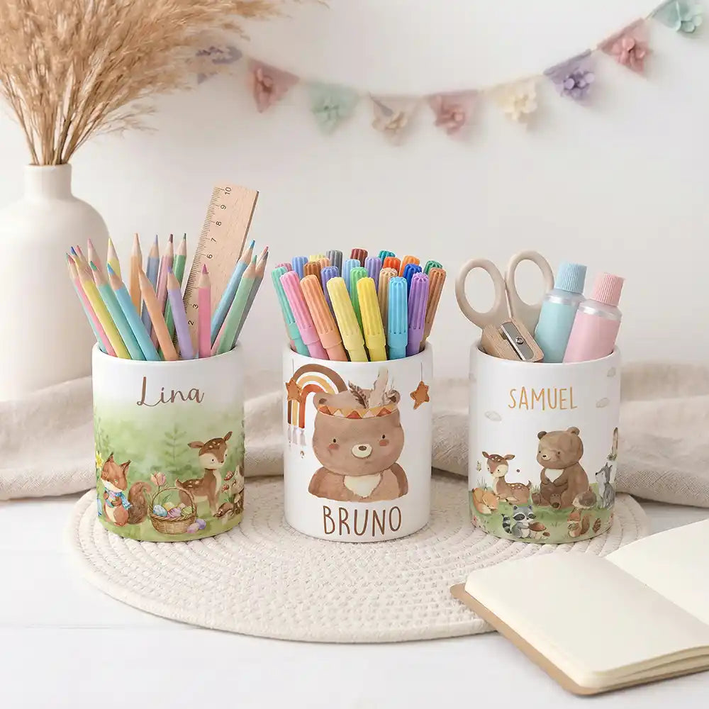 Stiftehalter Boho-Bär - Schreibtisch-Organizer Keramik