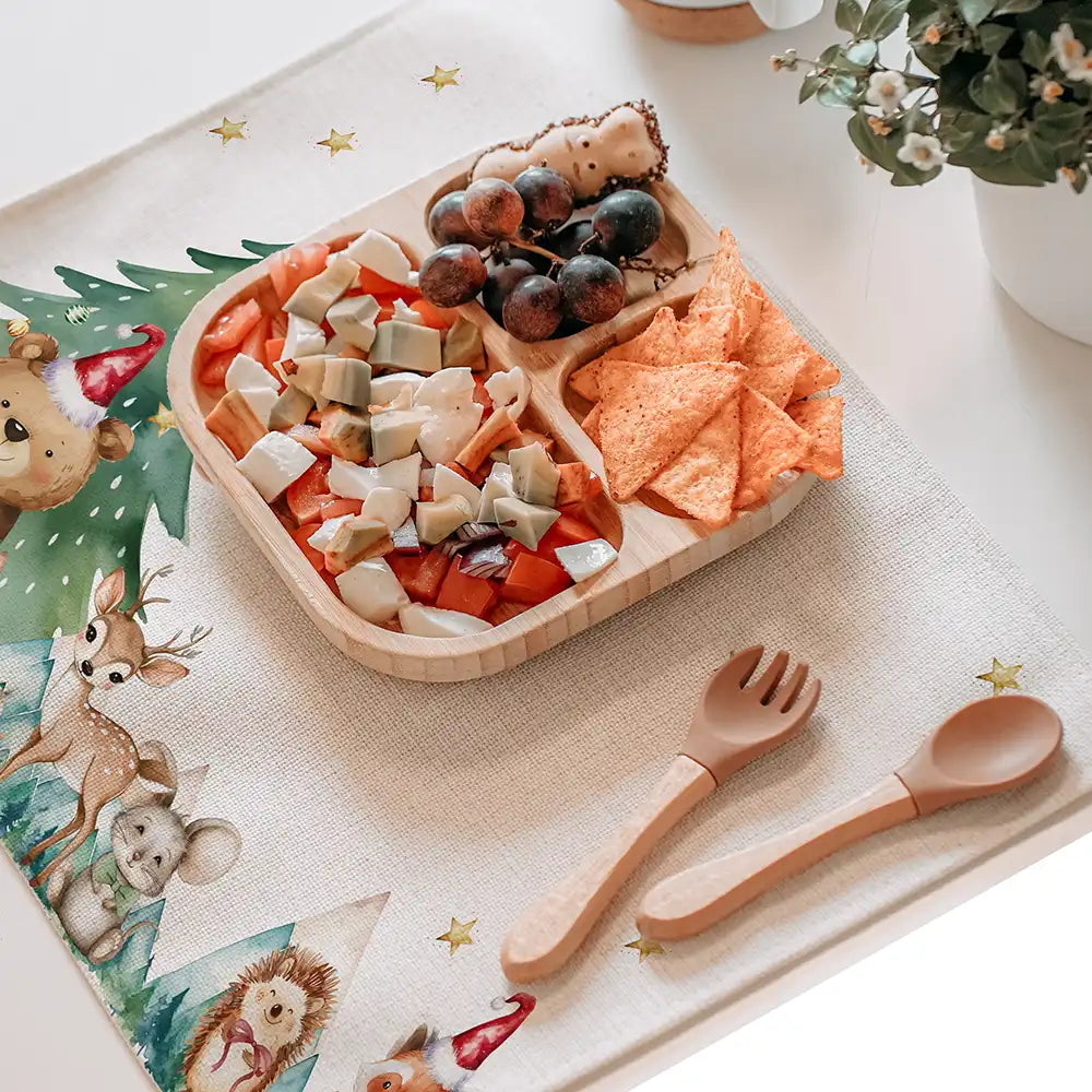 Tischset Kinder personalisiert Weihnachtsmotiv - Tierchen-Abenteuerland