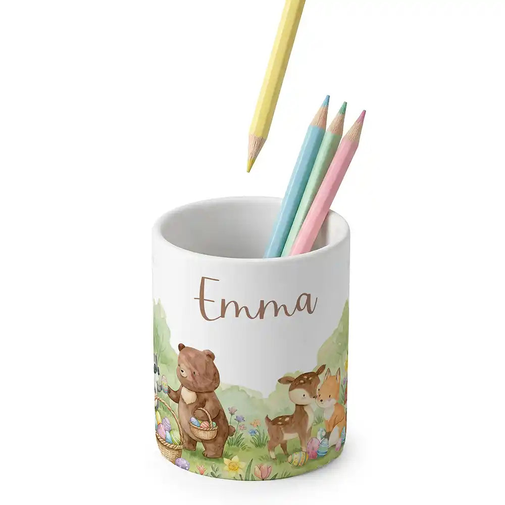 Zahnbürstenhalter Kinder Ostern Bärenfamilie - mit Namen aus Keramik