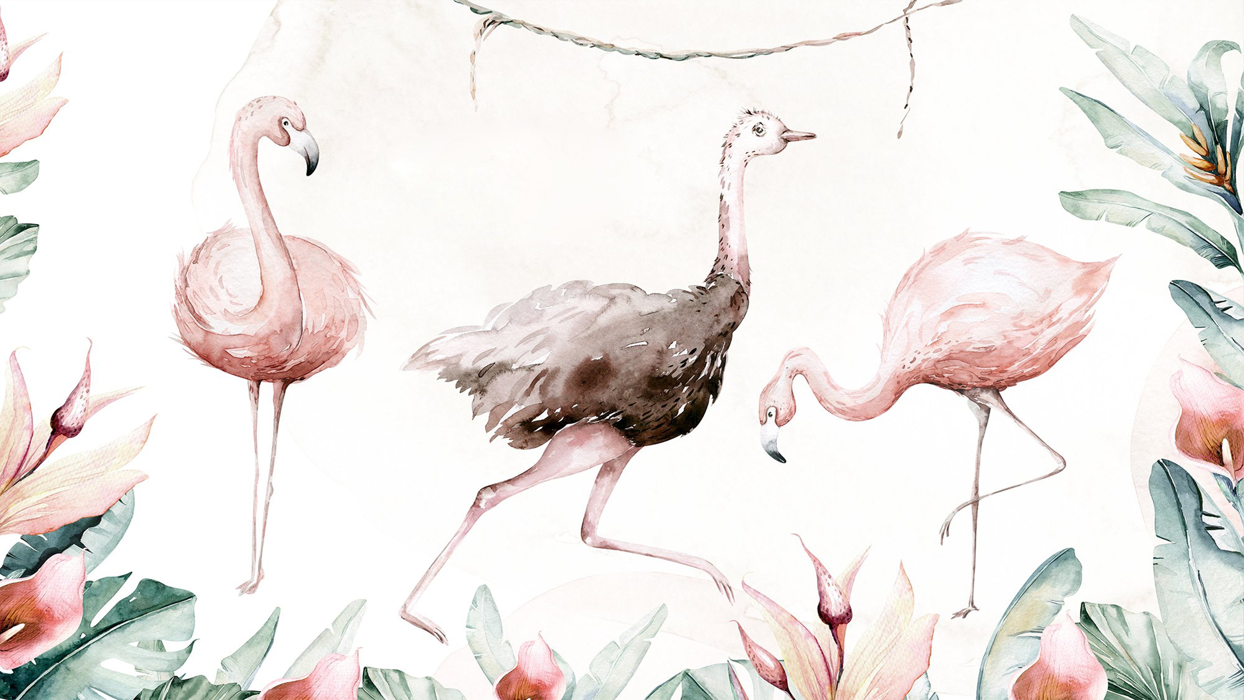 Tropical Flamingo Fototapete
